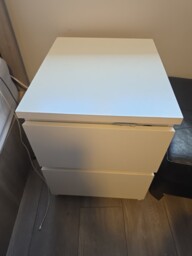 Beautiful White Bed Side Furniture 2 Drawers Bedside Cabinet