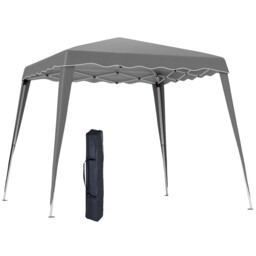 Pop Up Gazebo 2.4x2.4m Grey Oxford Fabric Steel Frame Water-resistant