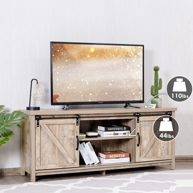 Modern Tv Cabinet For 60-inch Tv Wooden Media Storage Shelves