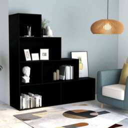 Book Cabinet/room Divider Black 155x24x160 Cm Engineered Wood Vidaxl