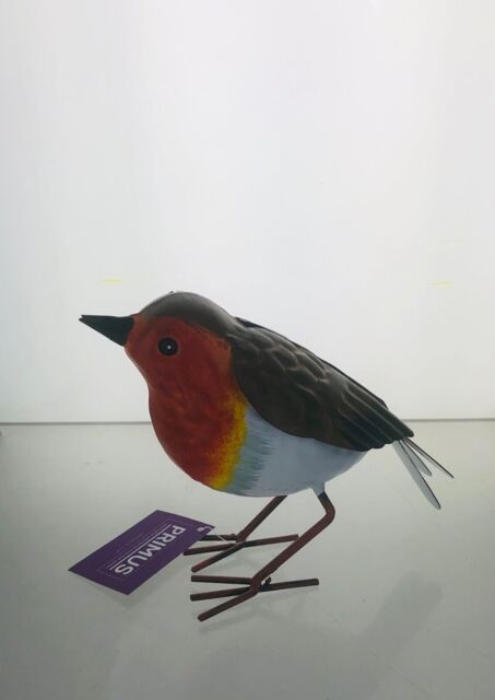 Primus British Birds Large Metal Hand Painted Robin Ornament Gift