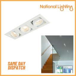 Recessed Led 3 Way Ceiling Light Dimmable Downlight Gu10 Aluminium Box