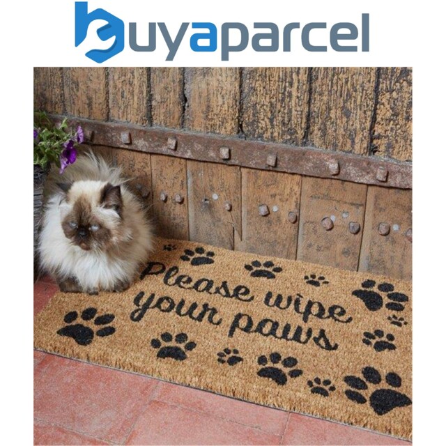 Smart Garden Wipe Your Paws Print Patterned Doormat Coir Pvc Back