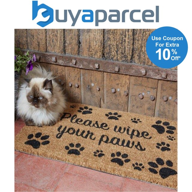 Smart Garden Wipe Your Paws Print Patterned Doormat Coir Pvc Back