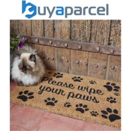 Smart Garden Wipe Your Paws Print Patterned Doormat Coir Pvc Back