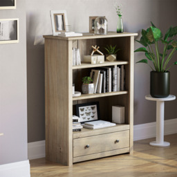 Panama Bookcase 1 Drawer 3 Shelve Solid Waxed Pine Dvd Cd Living Room