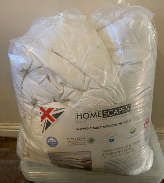 Homescapes Super King Size All Seasons 9 + 4.5 Tog Goose Feather Duvet