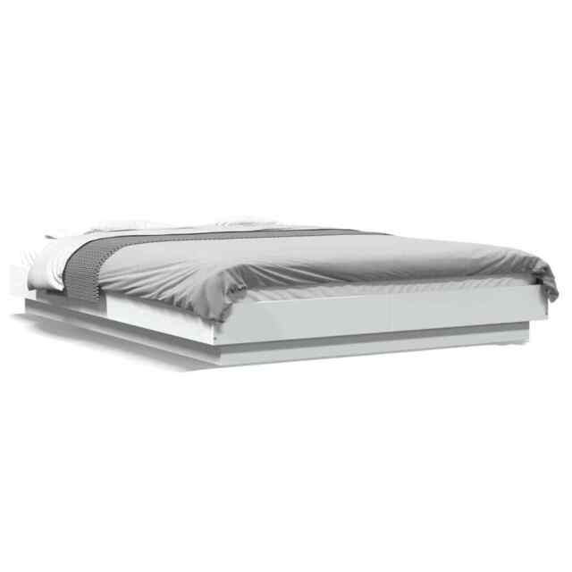 Bed Frame White 140x190 Cm Engineered Wood Vidaxl