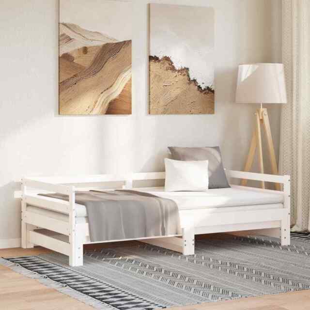 Pull-out Day Bed Without Mattress White 80x200 Cm Vidaxl
