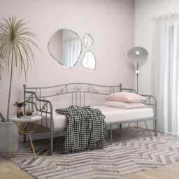 Sofa Bed Frame Grey Metal 90x200 Cm Vidaxl