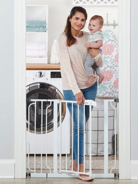 Easy Step Walk Thru Baby Safety Gate Pressure Mount With Included