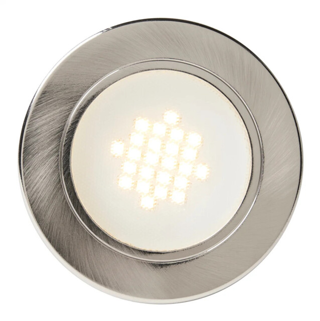 Cabinet Light Silver Pozza 240v Led Recessed Brushed Satin Nickel Warm