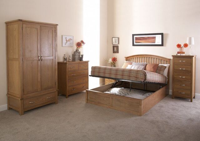 Madrid 4ft6 Double Wood Ottoman Lift Up Bed Shaker Style Storage Bed