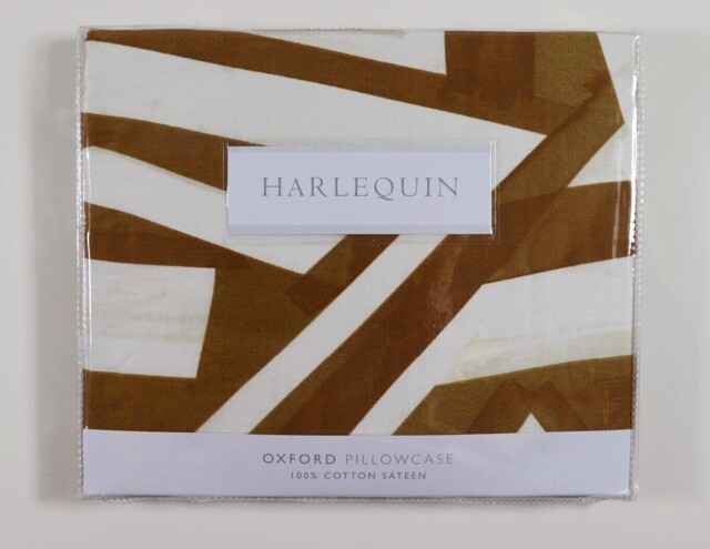 Harlequin Transverse 200tc Cotton Sateen Oxford Pillowcase - Saffron