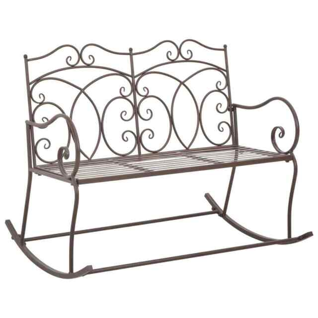 Garden Bench 104 Cm Iron Antique Brown Vidaxl