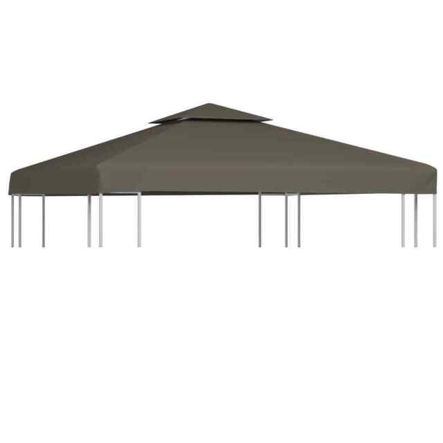 2-tier Gazebo Top Cover 310 G/m² 3x3 M Taupe Vidaxl