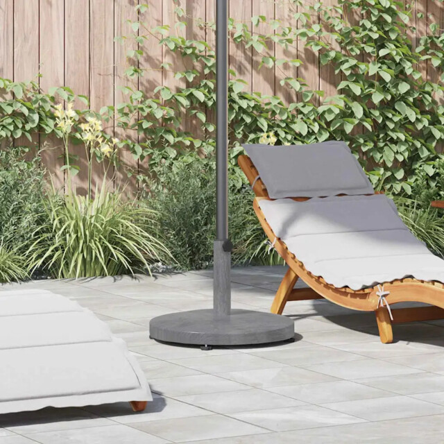 Outdoor Umbrella Base Dark Grey Wood Look 48 X 48 X 32 Cm Vidaxl