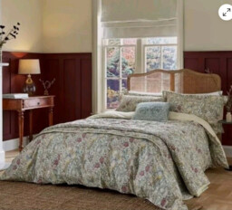 Morris & Co Double Golden Lily Duvet Cover & 2 Pillowcases Set Fig &