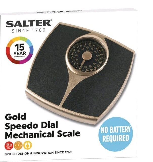 Salter Mechanical Bathroom Scale Speedo Dial Easy Reading Gold