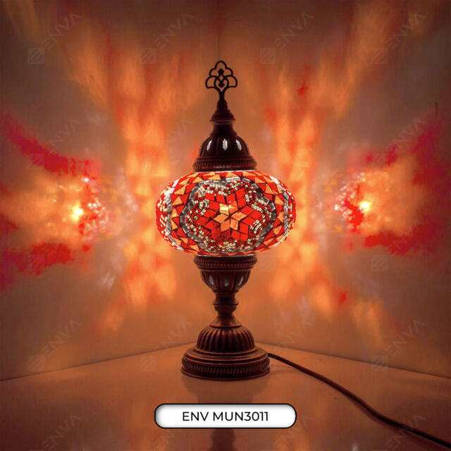 Turkish Moroccan Lamp Colourful Glass Mosaic Handmade Table Light Free