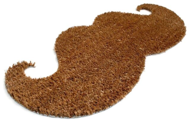 Thabto Posh Poirot Moustache Door Mat 100% Natural Coir Doormat