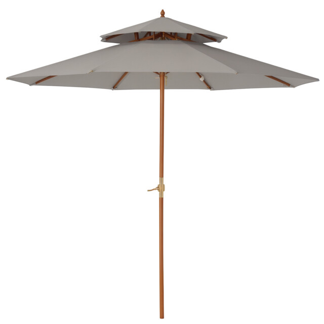 Outsunny Wood Patio Parasol Sun Shade Outdoor Garden Umbrella Canopy