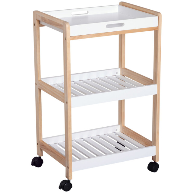 Kitchen Trolley, Bamboo/mdf Board, 74.5h Cm