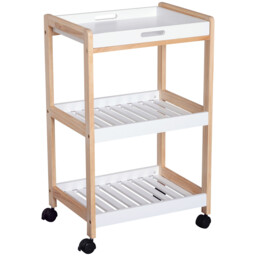 Kitchen Trolley, Bamboo/mdf Board, 74.5h Cm