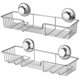 Ipegtop Suction Cups Compact Shower Caddy Bath Shelf With 2 Pack,