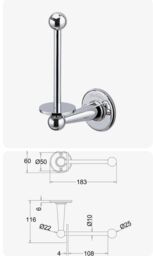 Burlington Chrome Spare Tissue Toilet Roll Holder A6 Chr