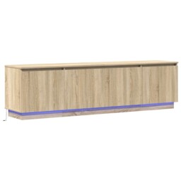 Tv Cabinet With Led Strip Lights With Storage Engineered Wood Stand