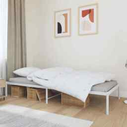 Metal Bed Frame White 90x200 Cm Vidaxl