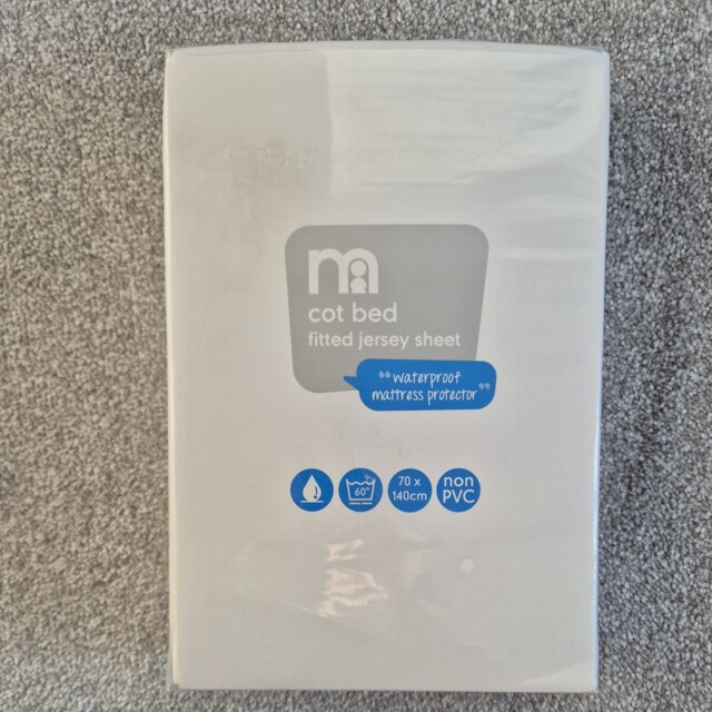 Mothercare Cot Bed Fitted Sheet Waterproof Mattress Protector 70x140cm