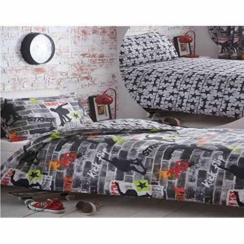 Street Art Single Duvet Cover Set Graffiti Stars Boys Teenager Bedding