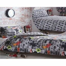 Street Art Single Duvet Cover Set Graffiti Stars Boys Teenager Bedding