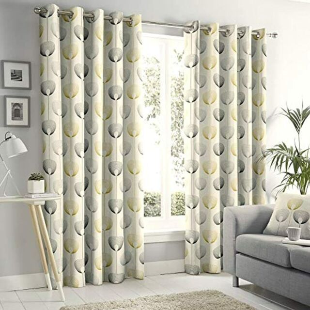 "Fusion - Delta - 100% Cotton Eyelet Curtains - 66"" Width X 54"" Drop,"