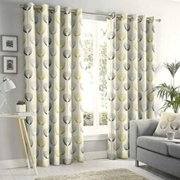 "Fusion - Delta - 100% Cotton Eyelet Curtains - 66"" Width X 54"" Drop,"