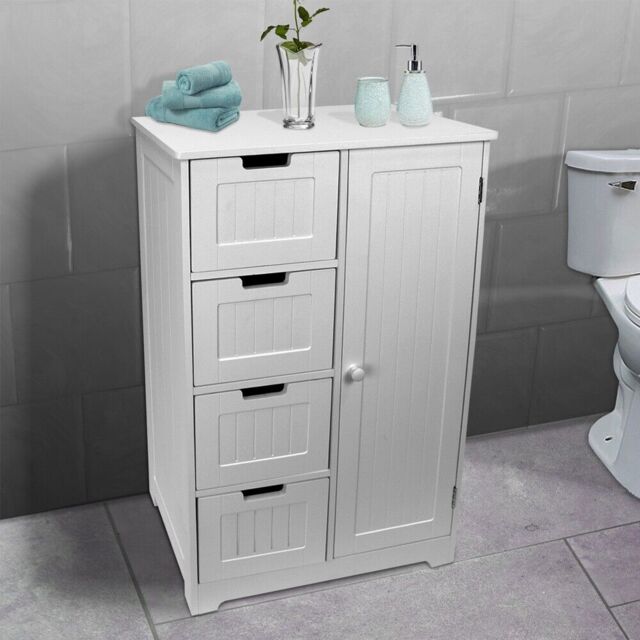 Bathroom Furniture Range Cabinet Storage Wooden Toilet Cupboard &