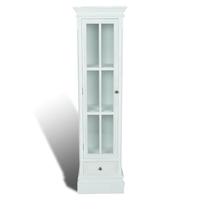 Chic Bookcase Cabinet With 3 Shelves White Wooden Home Display Unit
