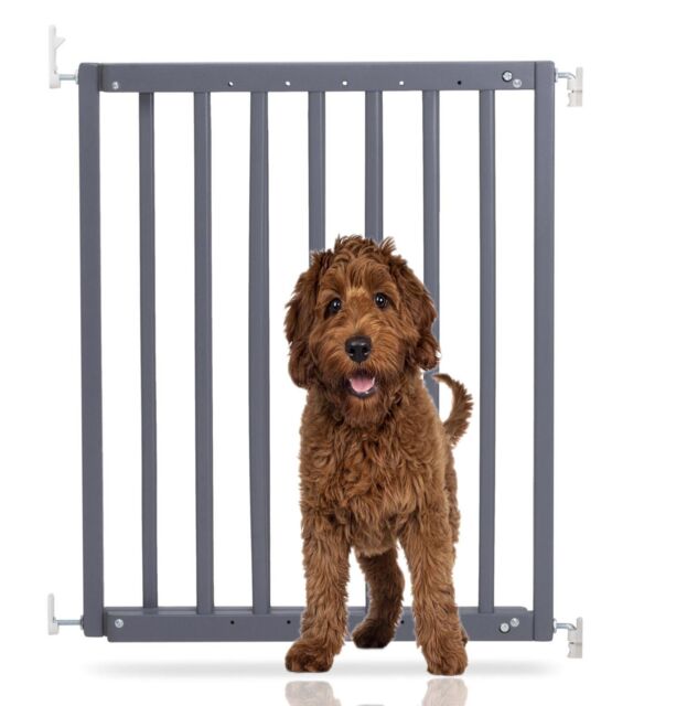 Bettacare Dog Stair Gate, Chunky Wooden Pet Gate, Grey, 63.5cm -