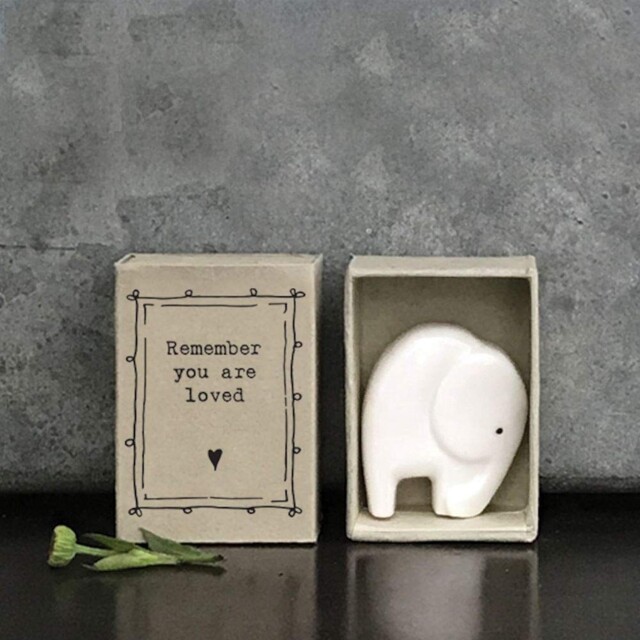 East Of India: Porcelain Elephant - You Are Loved Cream