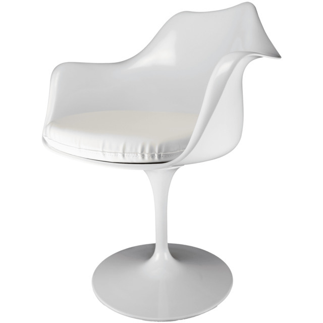 Fusion Living White And White Pu Chelsea Armchair
