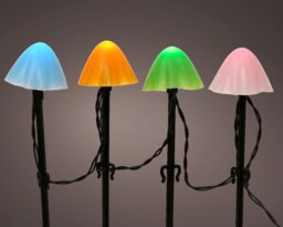 20 Coloured Mushroom Stake Lights Mini Christmas Led Pathway Lights