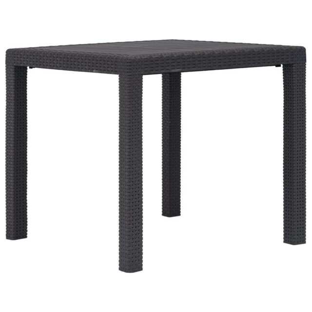 Garden Table Brown 79x79x72 Cm Plastic Rattan Look Vidaxl
