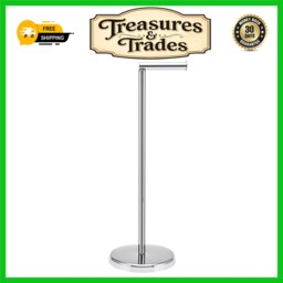 Modern Free Standing Toilet Roll Holder Stainless Steel 19x19x55cm