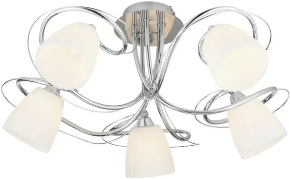 Oak Lighting Leke 5-light Chrome Flush Chandelier - Round Shades