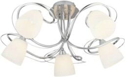 Oak Lighting Leke 5-light Chrome Flush Chandelier - Round Shades