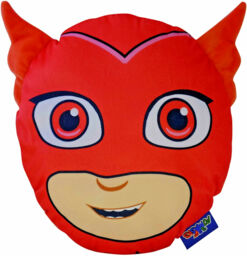 Pj Masks Pyjama Case 3d Cushion Owlette Face Red Kids Bedroom Bedding