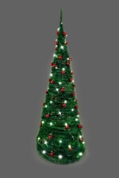 Pop Up Christmas Tree Pre Lit Decorated Baubles Led Lights Xmas