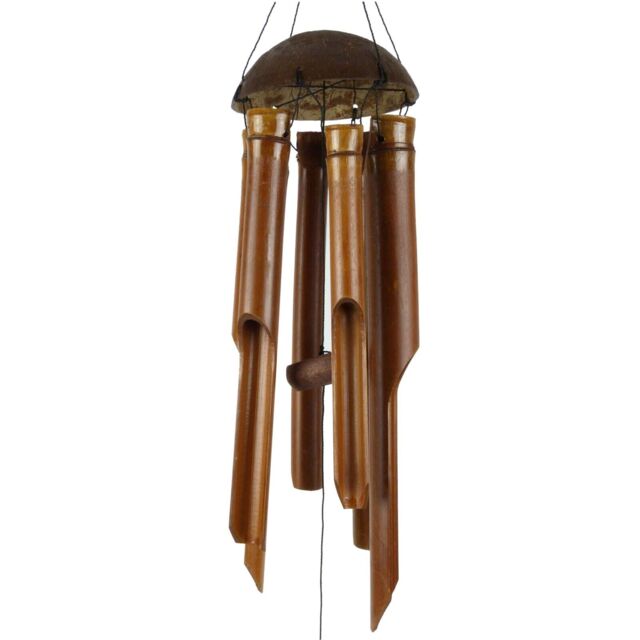 Small Bamboo Wind Chime Brown Feng Shui Spring Summer Garden Gift